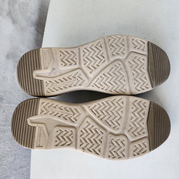 Skechers Shoes Mens 12 Canvas Comfort Slip Ins Parson Dewitt Taupe Hands Free - Picture 9 of 11